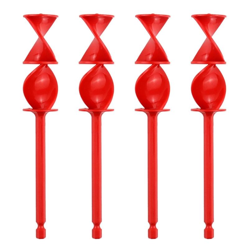 4Pcs Epoxy Resins Mixers Helixs Paint Stirring Rod Drill Attachment Resins Mixers Stirrer Paddle Drill Electric Mixing