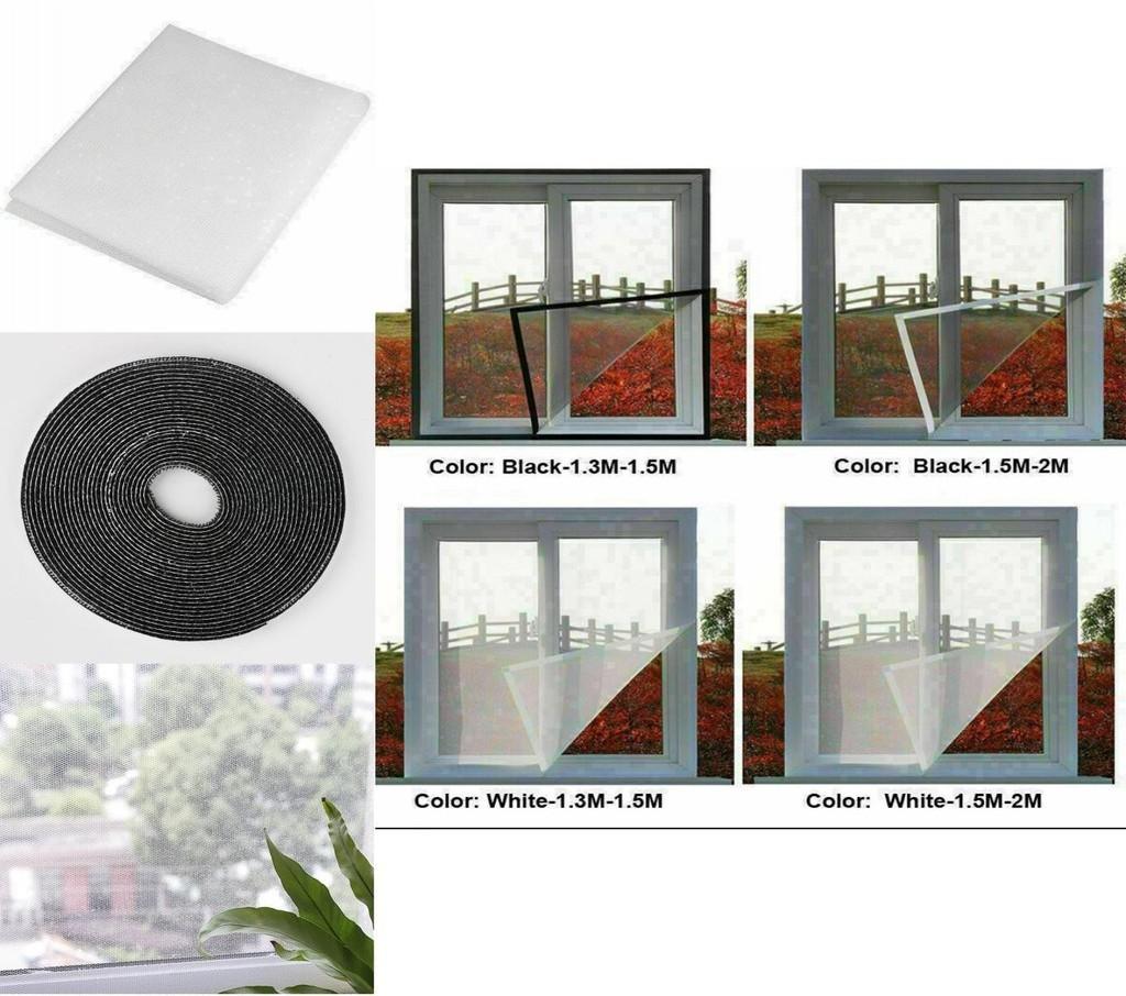 Premium Fenster-Fliegengitter-Türvorhang mit selbstklebendem Netzschutz für Mücken und Insekten
