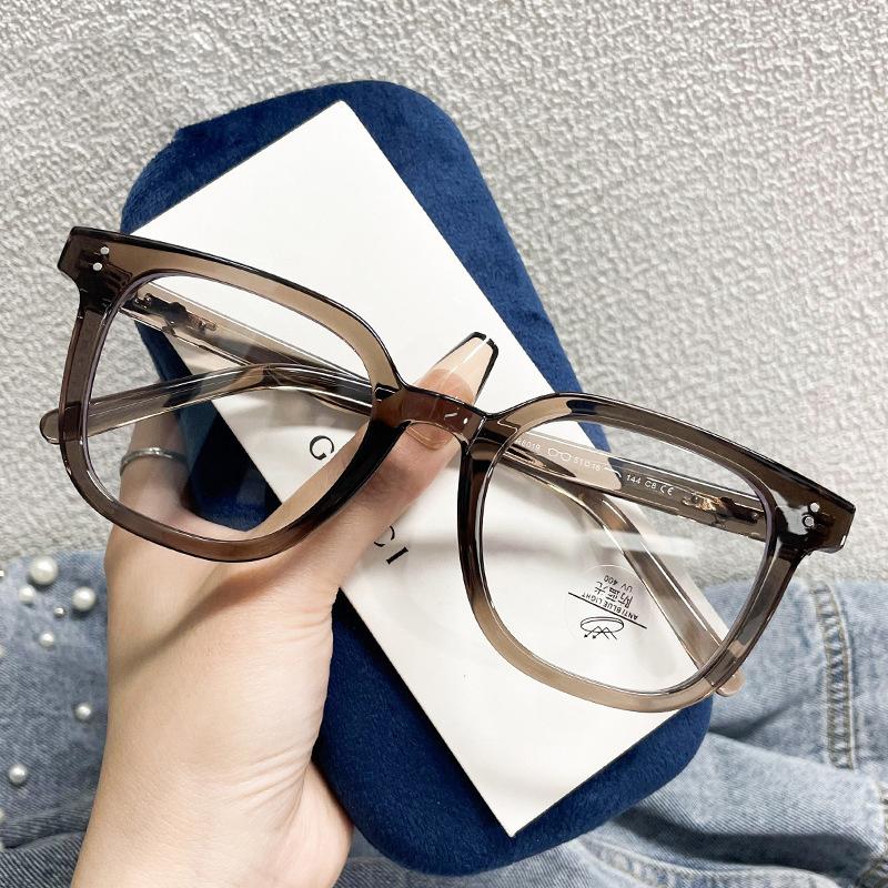 

Big Square Frame Woman Glasses Fashion New Rice Nail Anti Blue Light Reading Glasses Female Green Leopard Leg Presbyopia Eyewear 4.5