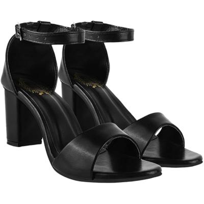 Shoetopia Stylish Ankle Strap Black Block Heeled Sandals For Women & Girls /Uk7