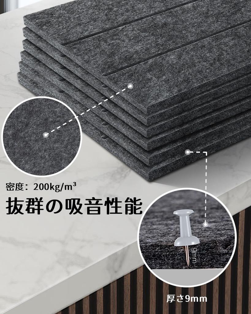 Yoillione Sound-Absorbing Wall Board, Fully Adhesive, Hard Sound-Absorbing Felt Board, Soundproofing Sheet, Sound Absorption, Noise Reduction, High