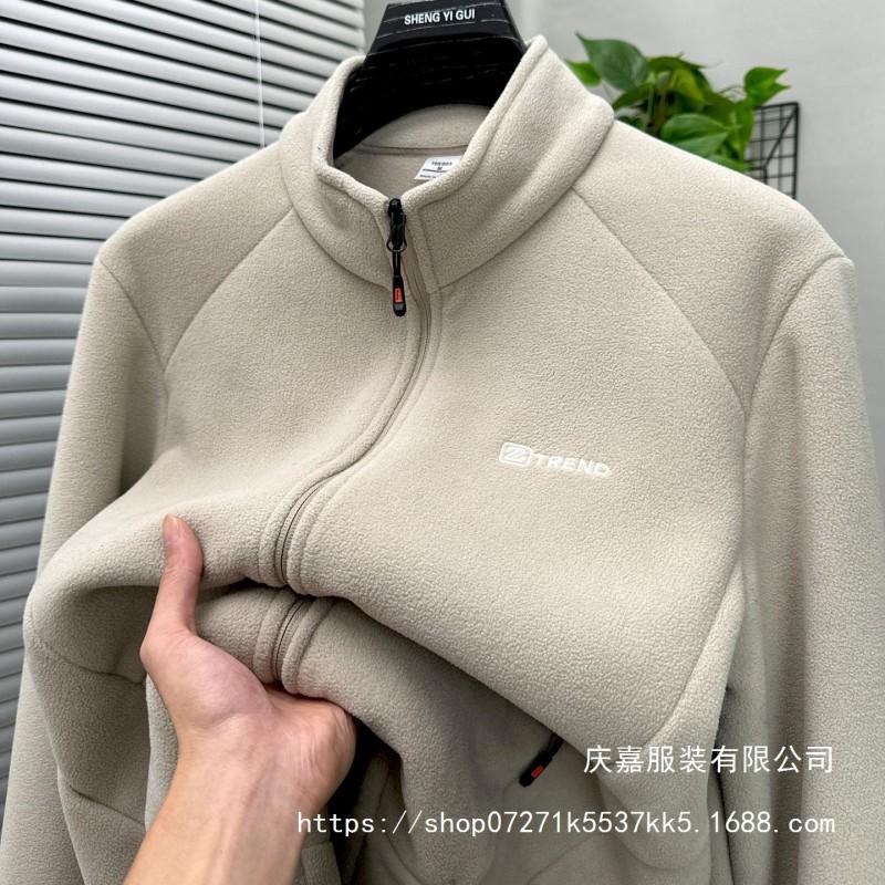 Mens Fleece Lined Hooded Sweatshirt Jacket Windproof Inner Layer Outdoor Daily Wear