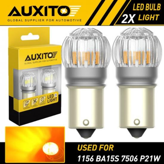 2X AUXITO 1156 7506 Super Bright Amber Yellow LED Turn Signal Reverse Light EOA