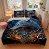 3pcs Wolf Armor Bedding Set Down Comforter Cover and Pillowcases, Suitable for Guest Room Home Decoration All Seasons(No Insert) S0819066