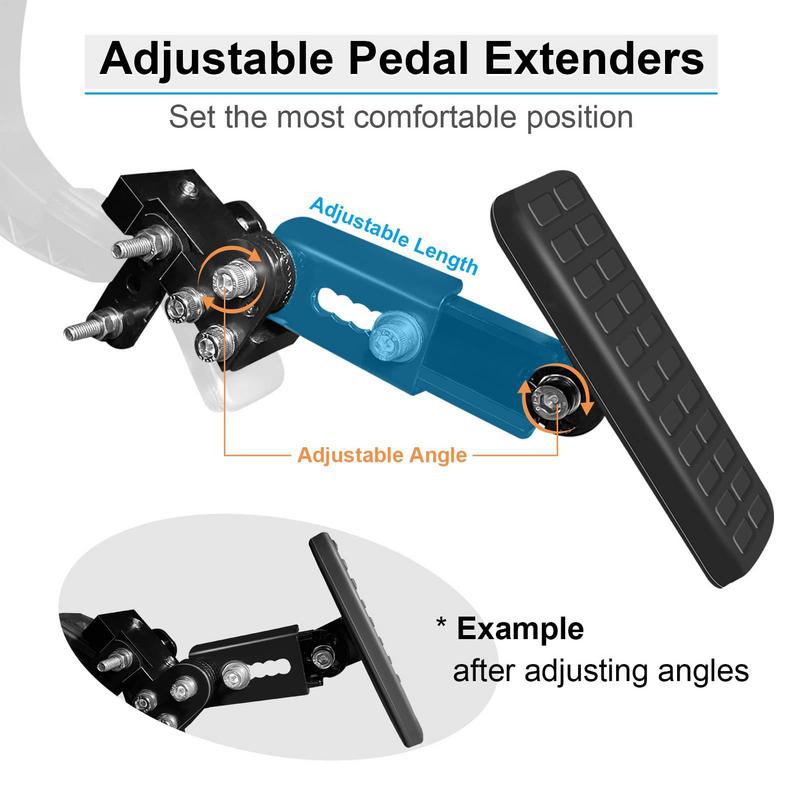 Gas And Brake Pedal Extenders Kit Adjustable Length & Angle Extension Device For Short Drivers People Driving Car