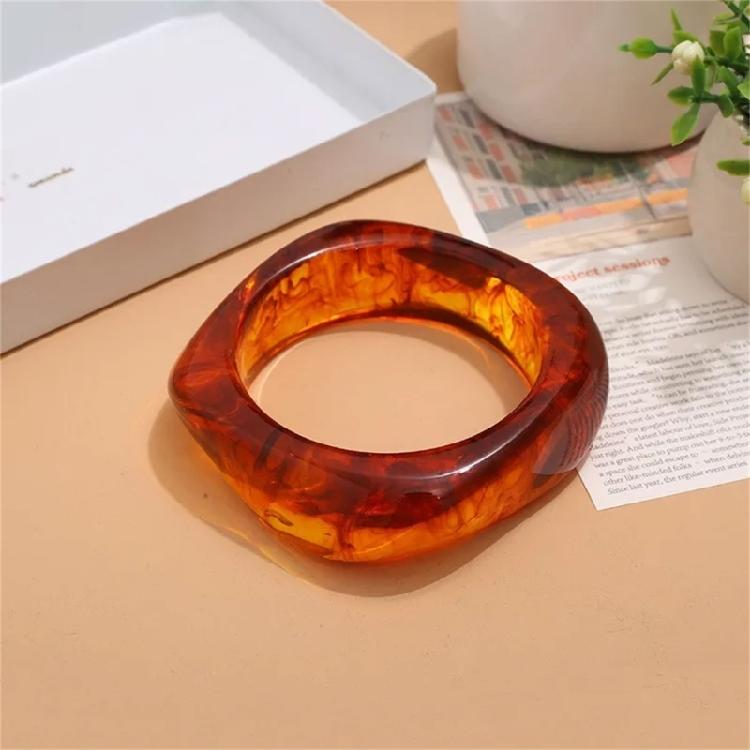 Damskie Bransoletki Żywiczne Szerokie Kolorowe Geometryczne Nieregularne Bransoletki Opaska na Nadgarstek z Żywicy Otwarta Bransoletka Bransoletki na Każdą Okazję