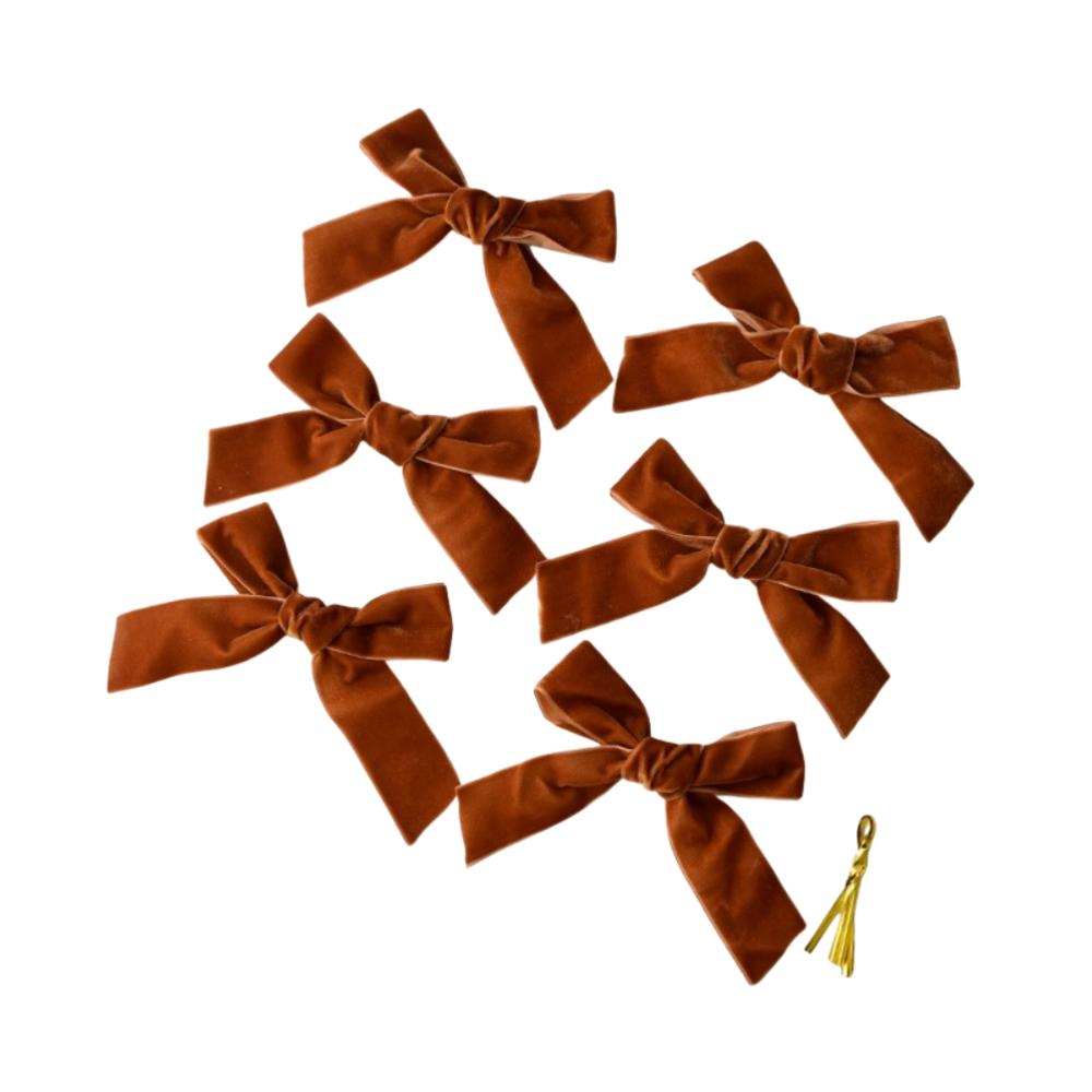 6pcs New Velvet Xmas Tree Ribbon Merry Christmas 2.5/3.8cm Hanging Pendant Red Green Brown Wreath Ribbon Decor Party Decor