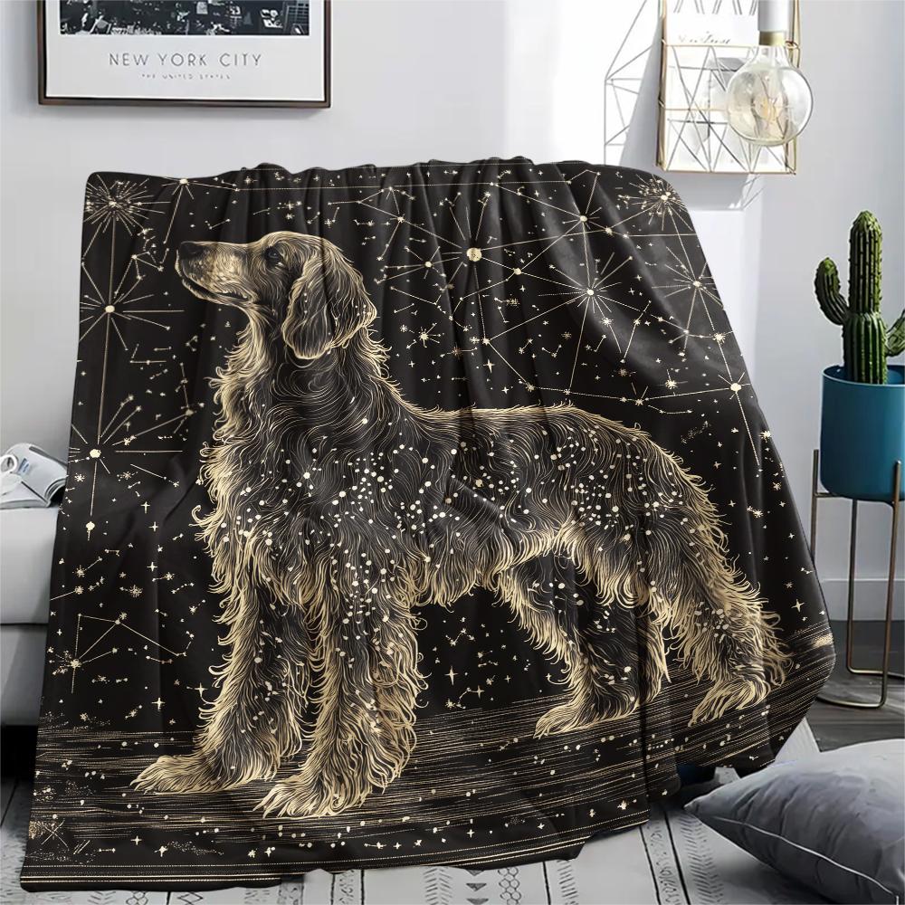 Black Afghan Hound,pattern Flannel Blanket, High Quality Comfortable for All Seasons, Home Decor, Warmth and Comfort, Perfect for Gifts.