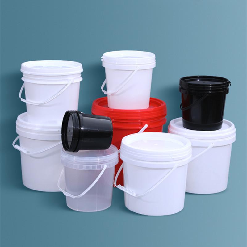 Empty 5L Plastic Bucket with Handle and Lid Leakproof Round storage container Food Grade Polypropylene pail 2PCS