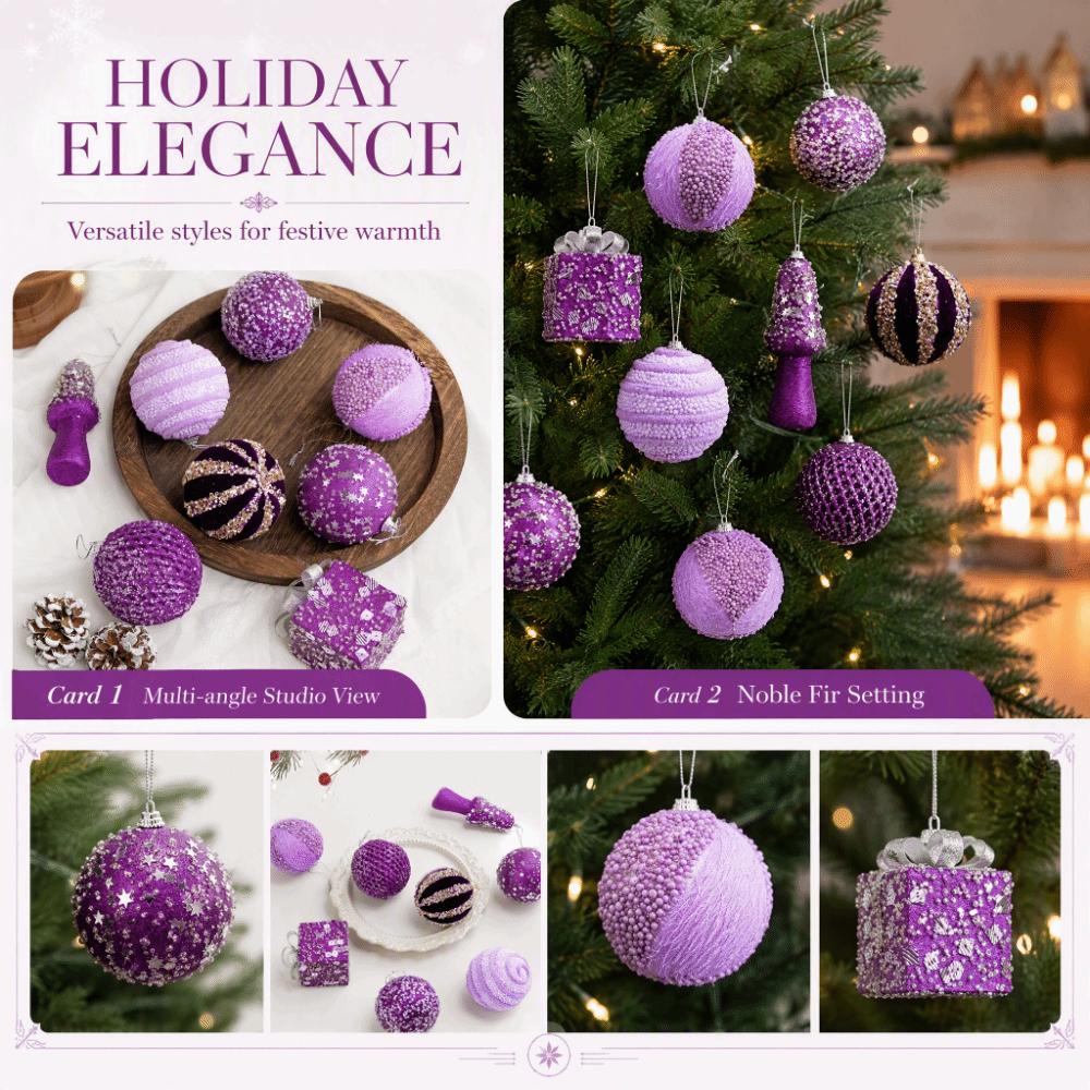 Purple Color Christmas Tree Ornaments Plastic Material Christmas Spheres Holiday Decor