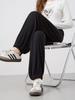 Women's Summer Ice Silk Pleated Wide-Leg Joggers: Slimming, Versatile & Loose-Fit Nine-Point Pants