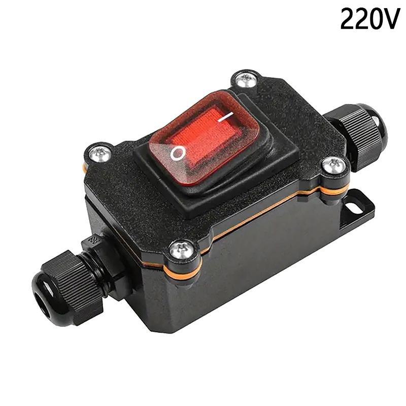 1 szt. Przełącznik kołyskowy 12V/24V/220V Przewód zasilający w linii Przełącznik kołyskowy morski Wodoodporna puszka przyłączeniowa do użytku zewnętrznego Złącze wysokoprądowe