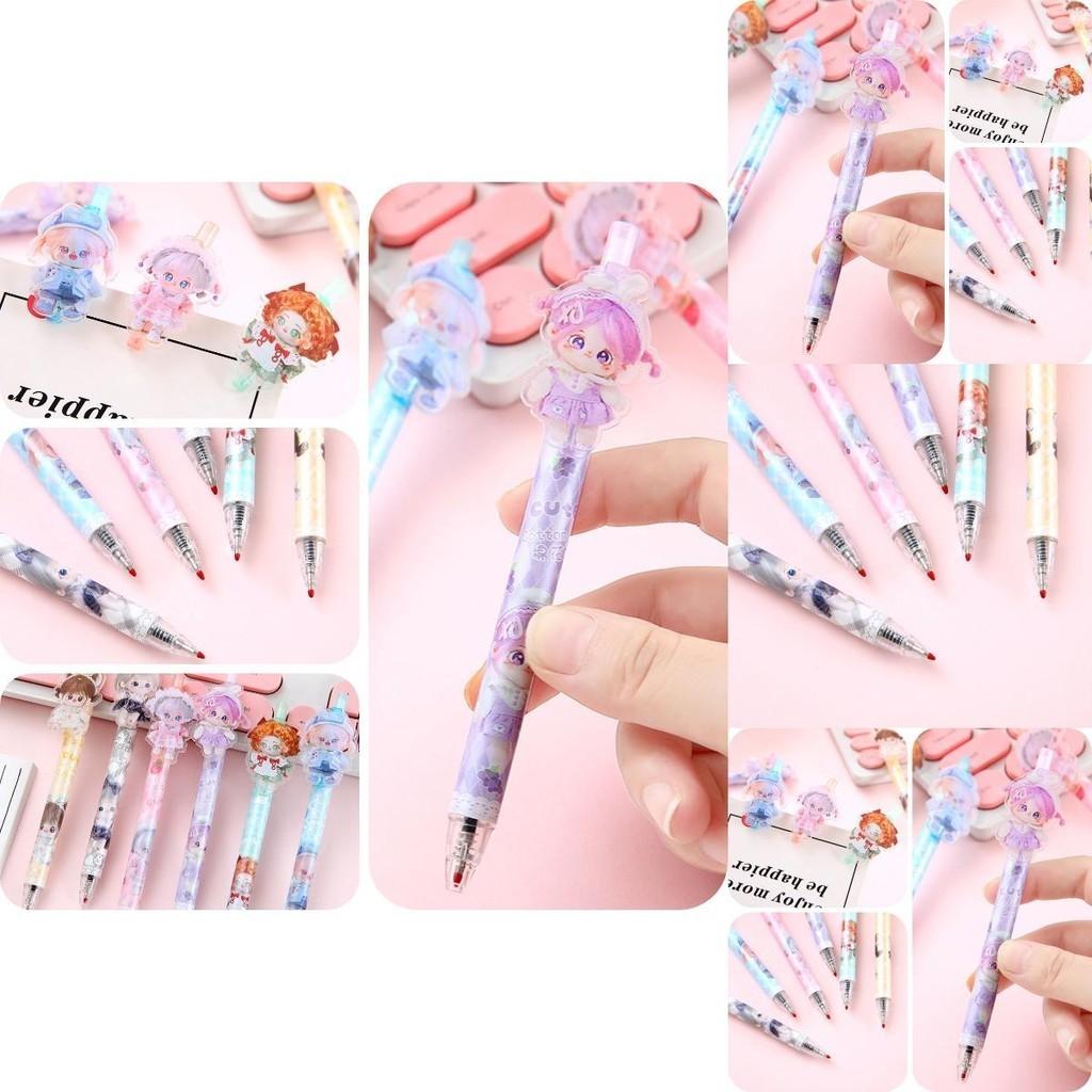 Wholesale Cartoon Cotton Doll Sticky Push Pen With Non-erasable Ink Ideal For Students And Girls 926)