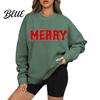 Monogram Print Sweatshirt Woemn O Neck Mid Length Loose Pattern Top Elastic Cuffs And Hem Hip