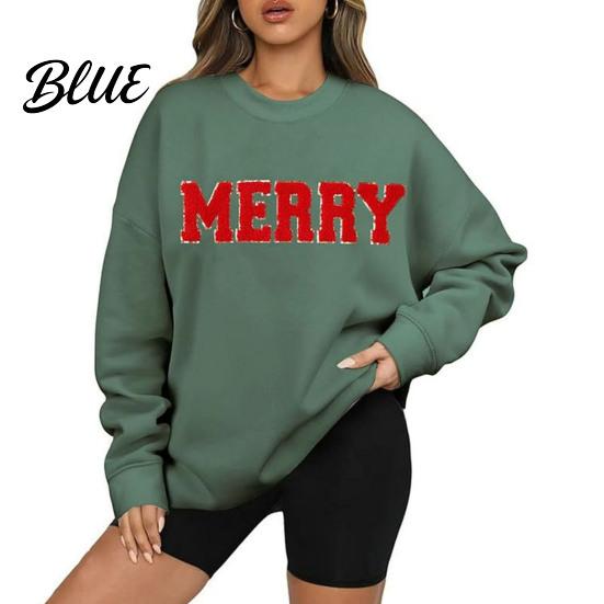 Monogram Print Sweatshirt Woemn O Neck Mid Length Loose Pattern Top Elastic Cuffs And Hem Hip