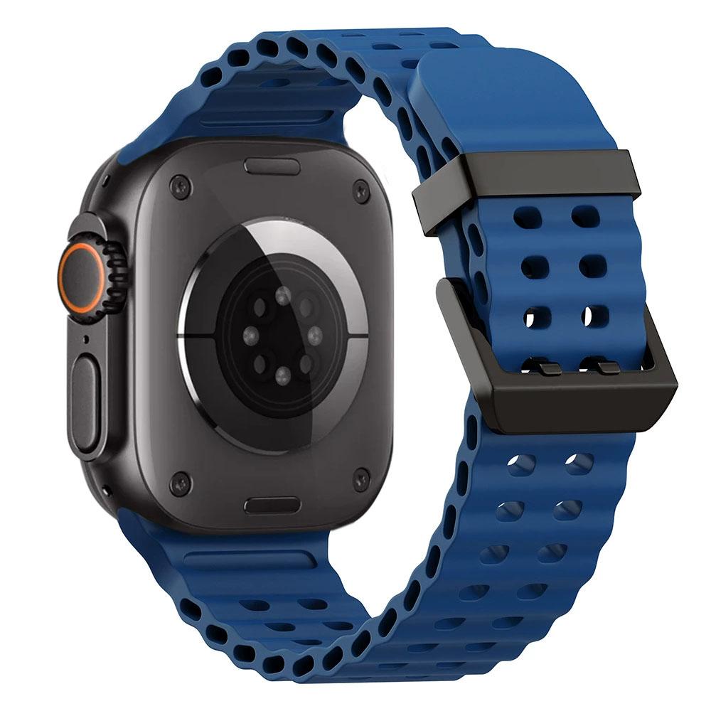 Ocean Silicone+Metal Buckle Strap For Apple Watch Band Ultra 3/2 49mm Sport Bracelet iWatch 11 10 9 8 7 6 SE 46mm 45mm 44mm Belt