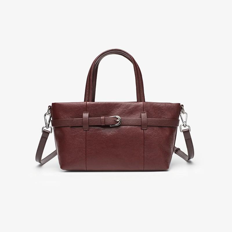 Leather Bag High-end Retro Commuting One-shoulder Cross-slung Women s Vegetable Basket Genuine Handbag
