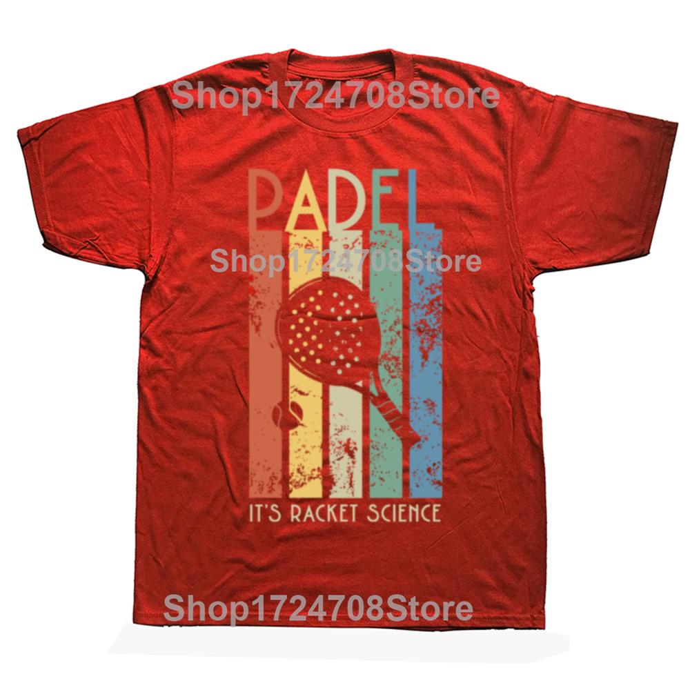

Padel Its Racket Science Tshirt Funny Beer Padel Tennis Fans Vintage Tshirts Casual Summer Cotton Men Clothing Streetwear S