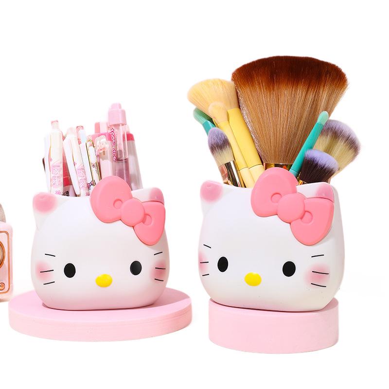 Moderne Cartoon-Katzen-Aufbewahrungsbox: Multifunktionaler Stiftehalter & Kosmetik-Organizer