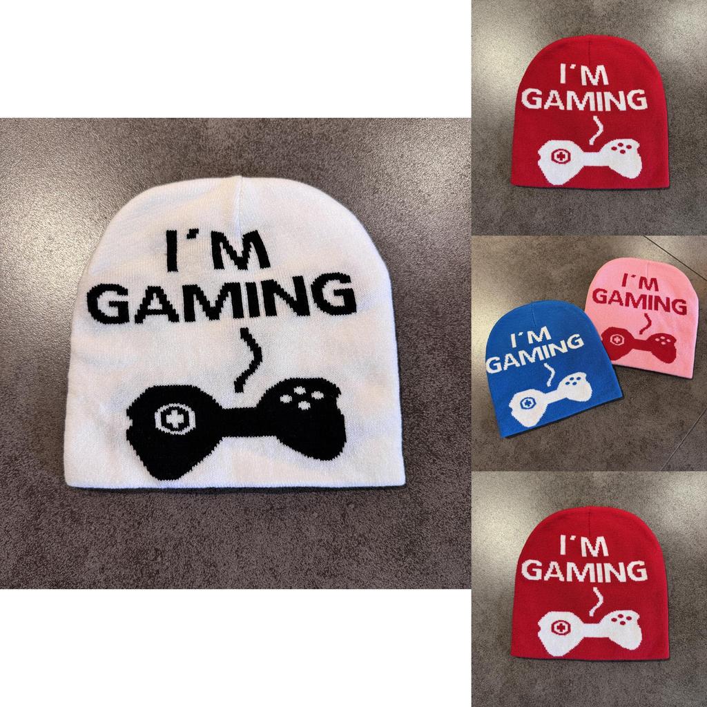 Unisex I'm Gaming Letter Knit Cap With No Brim In Acrylic For Cold Weather Outdoor Activities