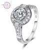 Round Exquisite Romantic Wedding Rings For Women Lovers Simple 925 Sterling Silver Fashion Jewelry With Cubic Zirconia Stones