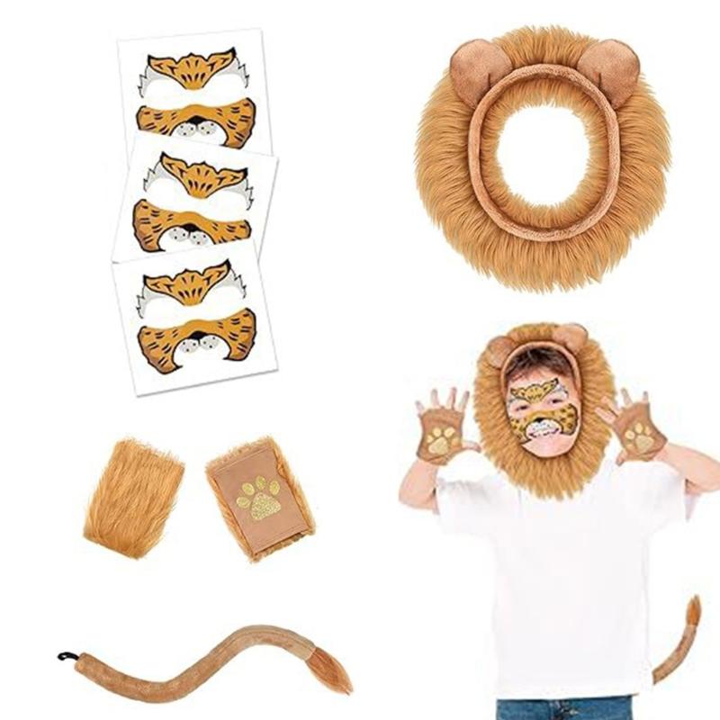 Child Animal Costume Accessories, Elephant Lion Monkey Dog Cats Costume Set for Kid Boy Girl Cosplay Christmas Halloween
