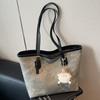 Large-capacity Tote Bag Trendy Retro Multi-compartment Single-shoulder Bag High-end Commuting Bag for Work