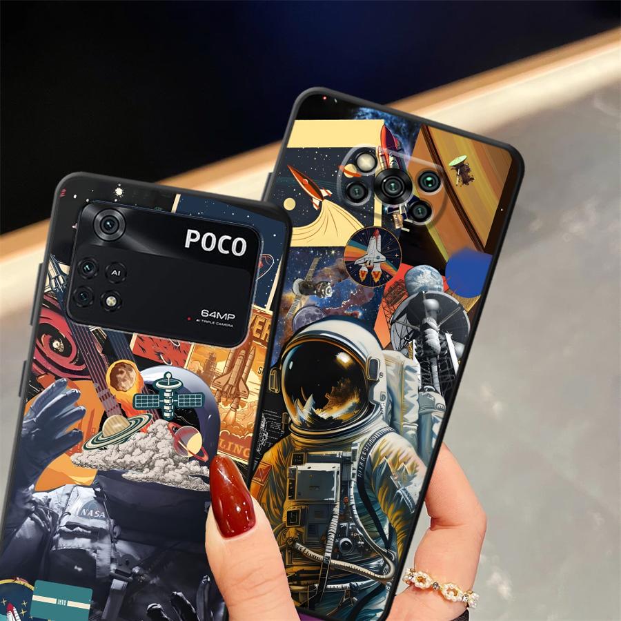 Funda Phone Cover Case for Xiaomi Poco F8 F3 C71 M5 M3 M4 M7 X3 X4 X5 X7 Pro C50 F1 C61 C75 Astronaut