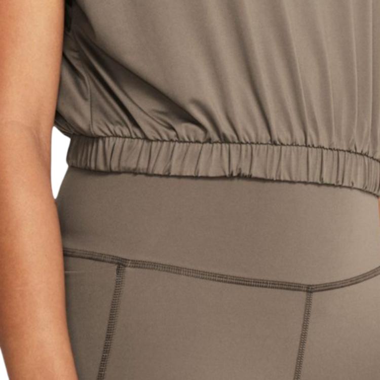 Under Armour UA Meridian Bubble Hem Crop Solid Color Short Sleeve T-Shirt Women Tops Linen 1384204-200