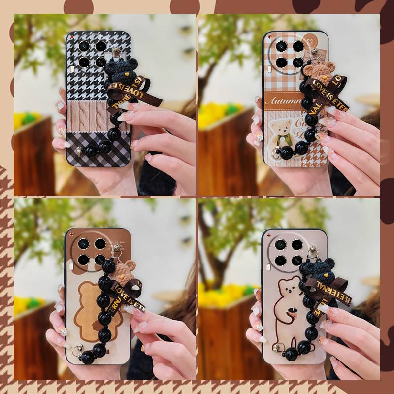 Soft Case Black Pearl Pendant Phone Case For Tecno Camon30/4G/5G/CL6/CL7 Silicone Dirt-resistant Protective Case Cartoon