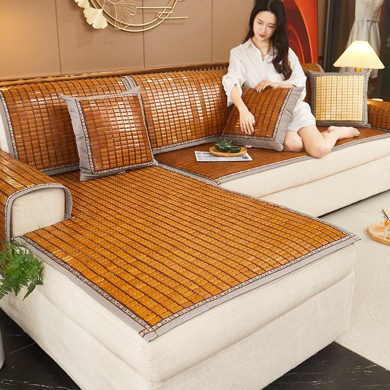 

Летний бамбуковый коврик в китайском стиле, подушка для дивана, летний летний коврик для дивана, нескользящий, без заусенцев, крутой коврик, бамбуковый коврик, подушка 50*50