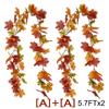 2/3pcs Artificial Maple Leaf Fall Garland Autumn Leaves Hanging Vines Thanksgiving Halloween Wedding Home Decorations 5.7Ft Each