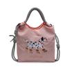 Fashion high-value bag women's new textured embroidered portable nylon mobile phone bag cartoon shoulder messenger bag