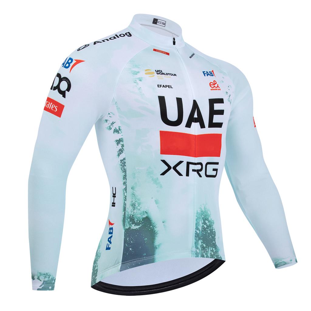 New Long Sleeve Cycling Jersey Bike Maillot Pants UAE Team Themal Fleece Ropa Ciclismo Winter Pro Bicycle Jacekt Clothing
