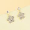 New Super Flash Full Diamond Temperament Flower Earrings Female Korea Dongdaemun Fashion Versatile Sweet Petal Super Fairy Earrings