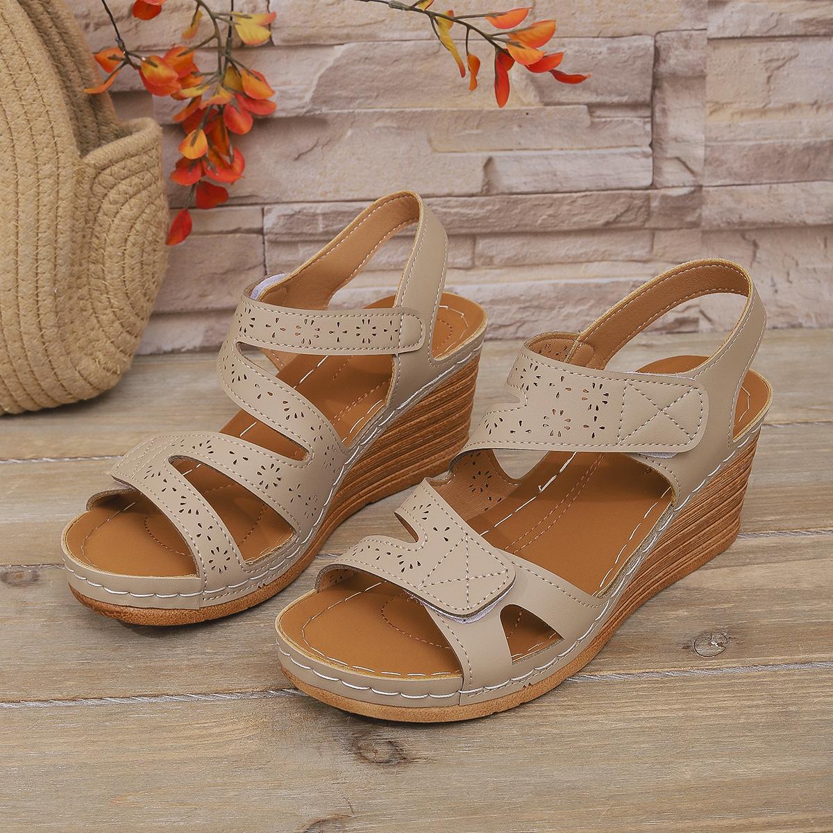 Mode Sommer Damen Schuhe Sandalen Offene Zehen Wanderschuhe Weiche Damen Schuhe Keilabsatz Damen Schuh Party Sandale Damen Damenschuhe 38