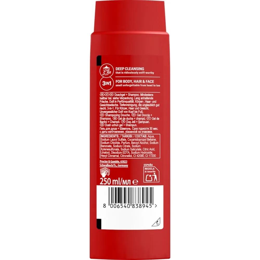 OLD SPICE German Men's Hair, Body, and Face 3-in-1 Captain Sandalwood Scent Shower Gel 250ml X 6 Bottles