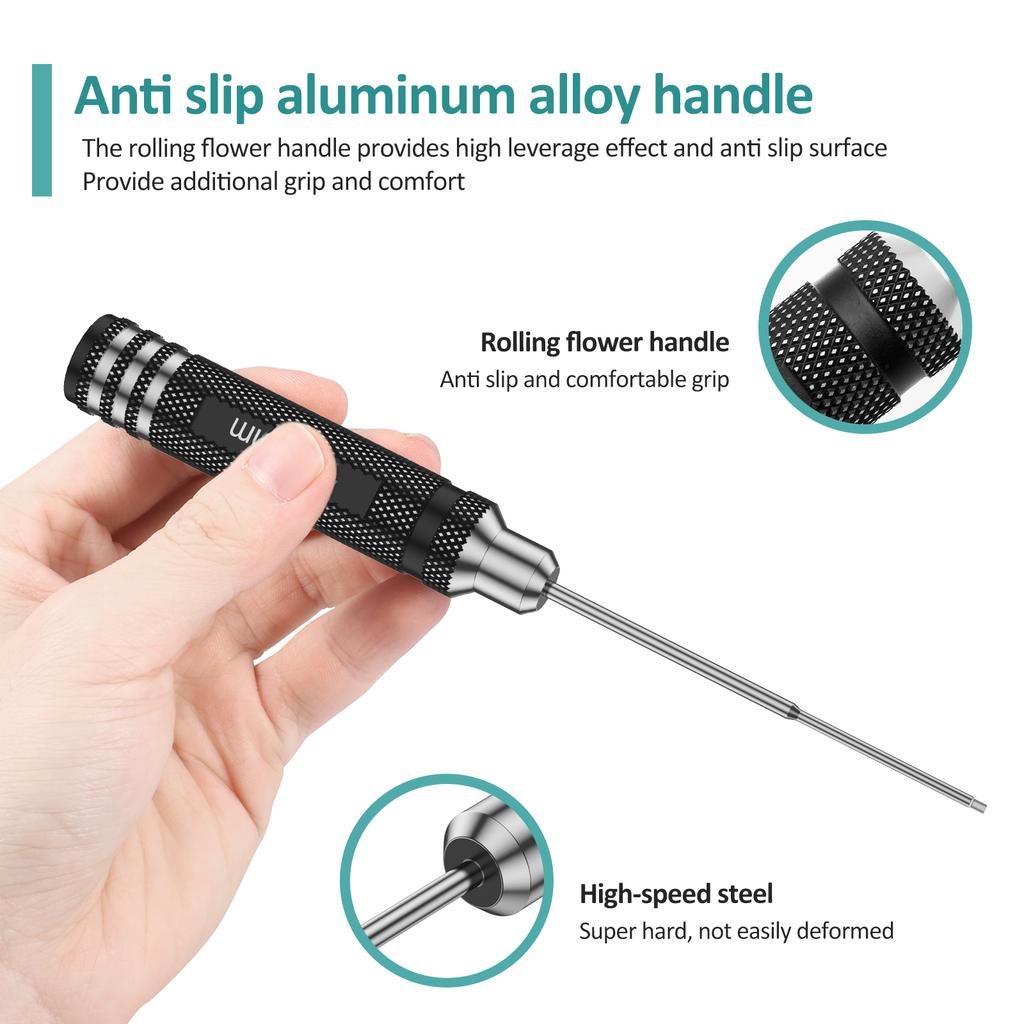 7Pcs Hex Screwdriver Set High Speed Steel RC Hexagonal Screwdriver Set Hexagon Tool Kit for Drone Heli Airplanes Car Repair Tool