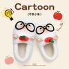 Cartoon Cute Cotton Slippers Are Soft In Autumn and Winter, Indoor Home Warmth, Velvet Thick-soled All-inclusive Cotton Shoes, and Outer Wear.