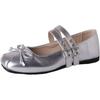 Bow Gentle and Cute Single Shoes Women's 2025 Summer New French Buckle with Skirt Mary Jane Princess Women's Shoes