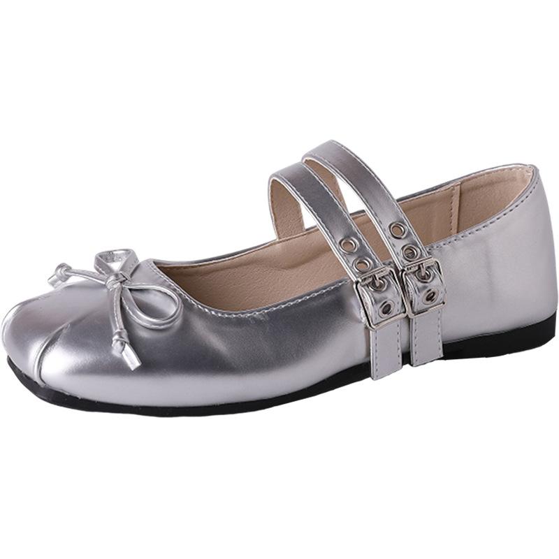 Bow gentle and cute single shoes women's 2025 summer new French buckle with skirt Mary Jane princess women's shoes