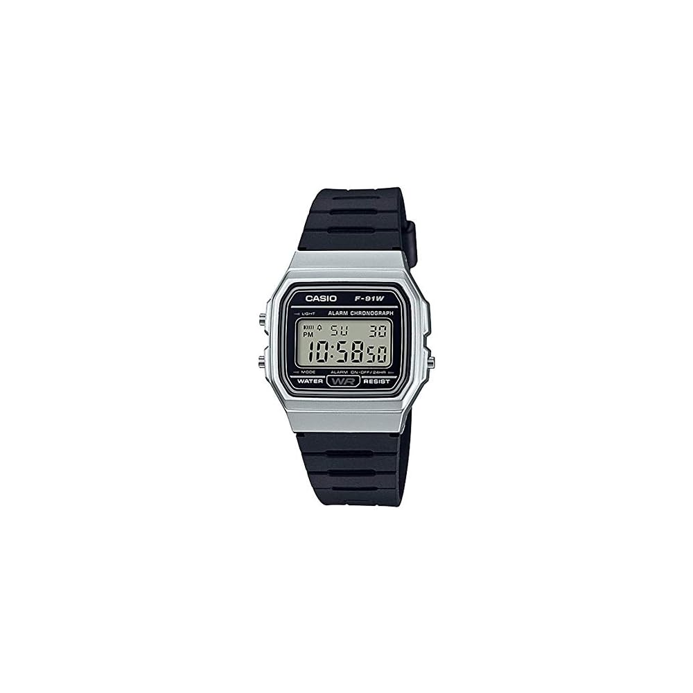 Casio F-91WM-7A Quartz Watch Unisex Silver Classic Design Water Resistant