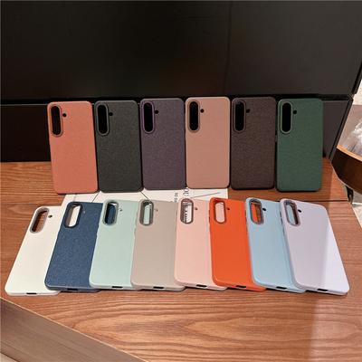 For Samsung Galaxy S24 Plus Ultra Durable Metal Big Hole Lens Frame Litchi Grain PC Case Anti-fingerprint Protector Back Cover Shell