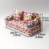 1 Set Doll Accessories Cute Dollhouse Furniture Flower Cloth Sofa Couch With 2 Cushions For Doll House Toys Gift