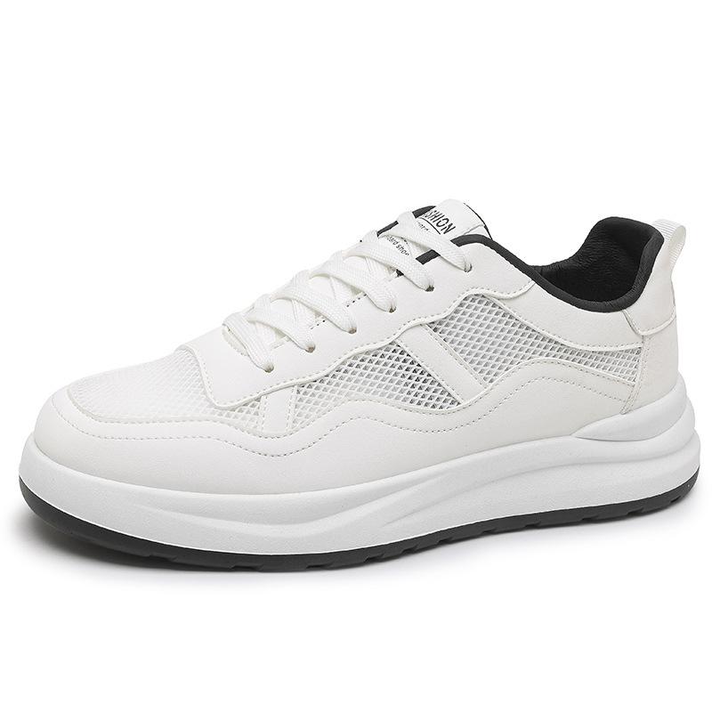 Summer breathable mesh white shoes men's trendy brand versatile Hong Kong style high-end board shoes youth casual sports shoes