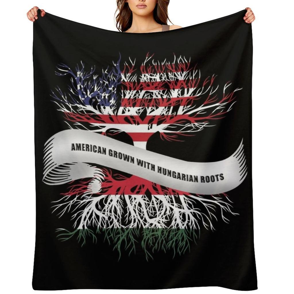 American Grown With Hungarian Roots Throw Blanket For Sofa Thin Decorative Throw cosplay anime Bed Blankets