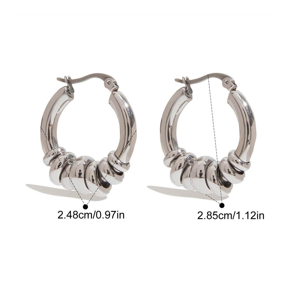 Yori Chic Fashion Multi-Hoop Earrings Trendy Accessories for Girl's Gift Stainless Steel Charm Jewelry Waterproof
