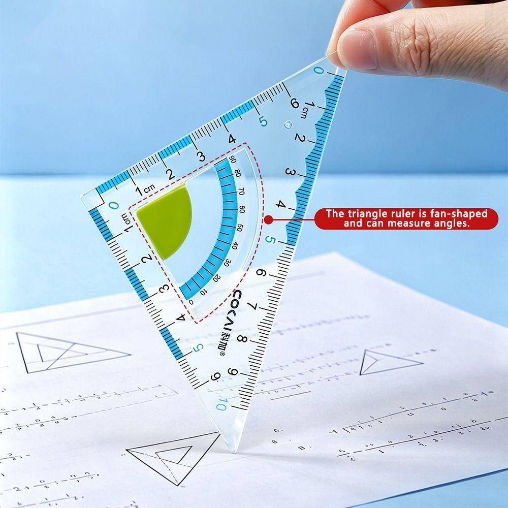4pcs Soft Silicone Straight Ruler Non Slip Triangle Rulers Simple Stationery Ruler  School Office