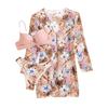 Women's European American Sun Protection Beach 3 Piece Bikini Set Stylish Printed Swimwear For Summer Fun