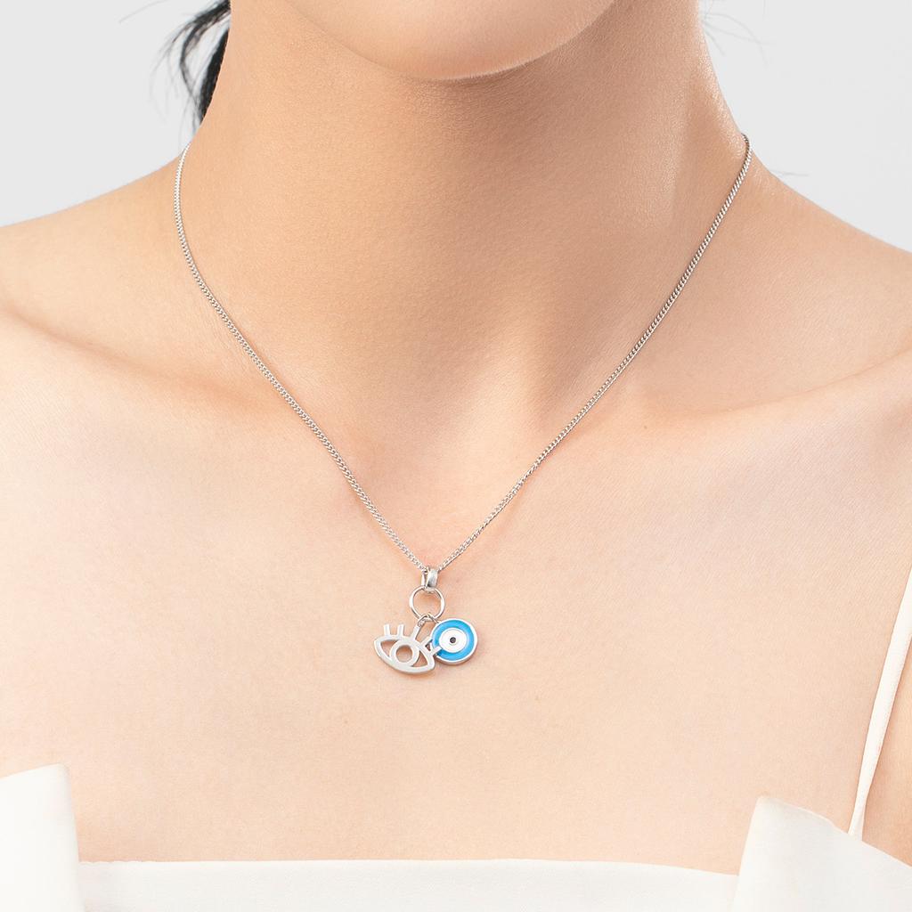 Argento Sterling 925 Sexy Ciglia La Mano di Fatima Turchese Ciondolo Occhio Blu Fortunato Collana Per Donne Gioielli Preziosi Regalo